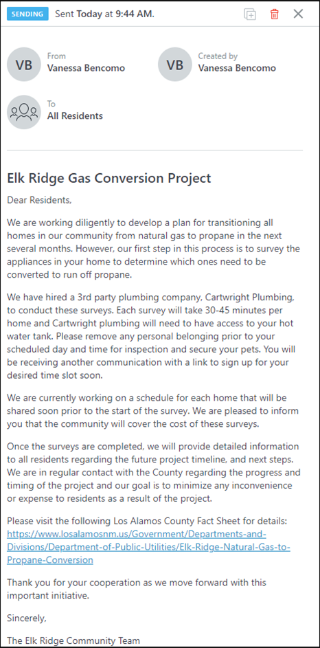 Gas Conversion email blast